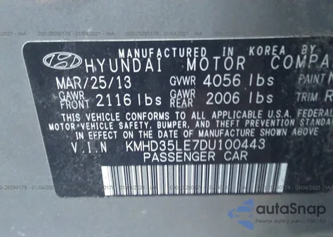 2013 Hyundai Elantra Gt from USA, damaged, VIN KMHD35LE7DU100443